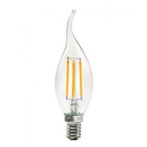 220-240VAC-2W LED Flame Candle Bulb E14 Base Cool White