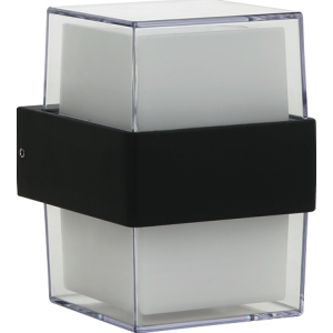 230VAC 2 X 5W LED Sq DC ALU/PC Cool White Wall Lights IP54