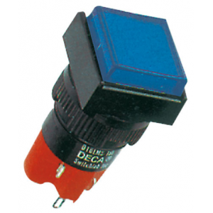 16MM Blue Sq Illm Pbtn 2NO+2NC