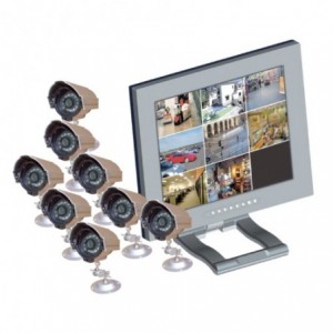 8 CAMERA C/W 18M CABLE &amp; 19" LCD/8CH  MONITOR &amp; DVR 1TB HDD