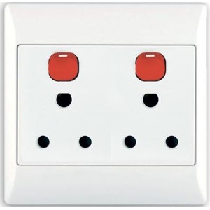 2X16A DEDICATED WHITE SWITCHED SOCKET OUTLET 4x4