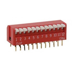 12-WAY Dip Switch. Piano Type Red