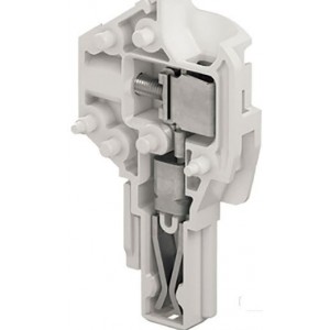 4MM² Screw Clamp Female Plug - 1 Pole - Grey