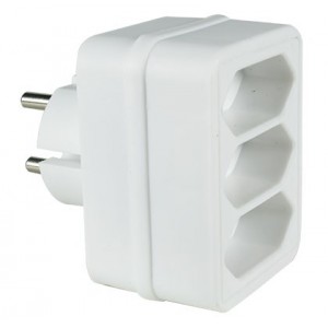 SCHUKO ADAPTER 3 x 2 PIN EURO