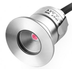 MINI Alum. LED Lamp Red 1W 30MM Dia