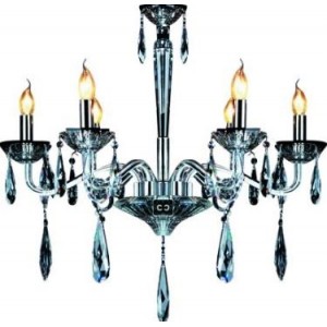 6 X 40W Black Chandelier (IRON/CRYSTAL/CHROME)-E14
