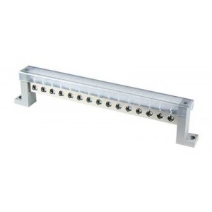 Busbar. 8X12- 213MM Length 25MM Sq- 15 Way