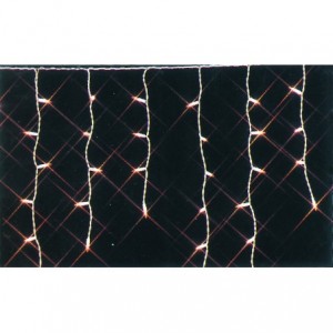 ICICLE 2.5mx0.5m GREEN WIRE CLEAR BULBS 230V