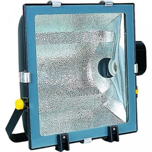 E40 FLOODLIGHT BLACK SYM EMPTY IP55 580x475x170