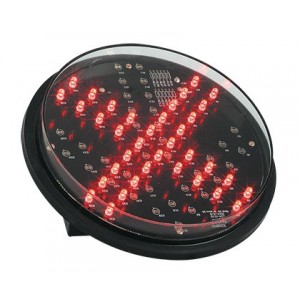 230VAC Red Cross LED Traffic Light Trnsp Lens 200MM