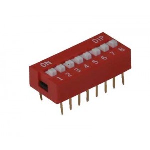 8-WAY Dip Switch Red