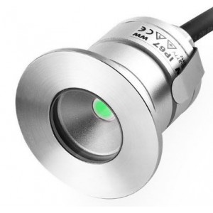 MINI Alum. LED Lamp Green 1W 30MM Dia