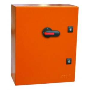 100A 3P Din Fused Isolator Enclosed Orange Steel IP54