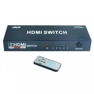 HDMI SWITCHER- 5 x HDMI INPUTS C/W REMOTE- B/W 25-255MHZ