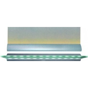 GLASS SHELF WITH 230VAC 2.5W GREEN LED EDGE 600x180x60