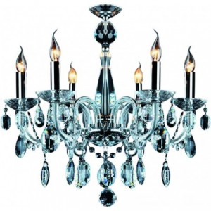6 X 40W Black Chandelier (IRON/CRYSTAL/CHROME)-E14