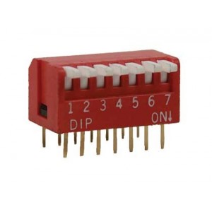 7-WAY Dip Switch. Piano Type Red