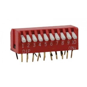 10-WAY Dip Switch. Piano Type Red