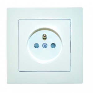French Socket White For 3X3 Box