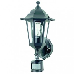 Black Die Cast Light Fitting 60W C/W Pir