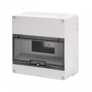 GREY SURFACE DB 1x12M CLEAR DOOR IP55
