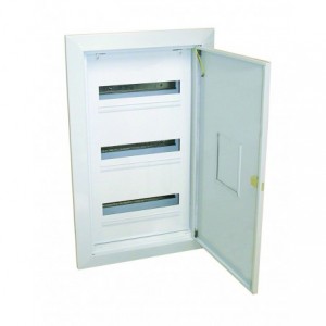 White Steel Din Db Flush 11-WAY With Door And Tray