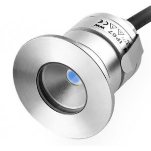 MINI Alum. LED Lamp Blue 1W 30MM Dia