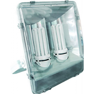 2X65W Cfl Floodlight Plastic C/W Lamps IP65 428X407X157