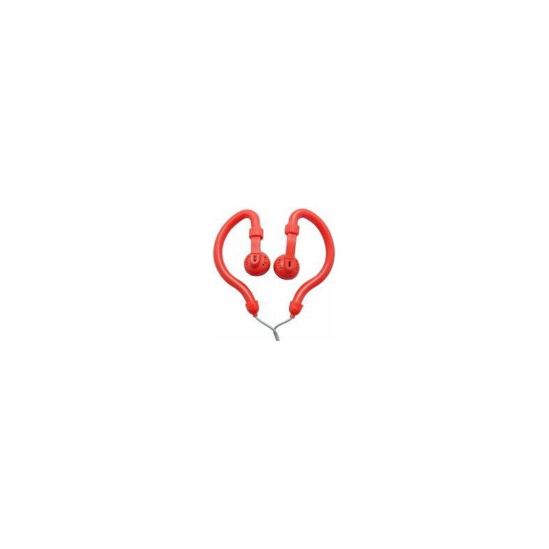 Geeko YESHSP-101-RED Innovate Hook On Ear Dynamic Stereo Earphones-Red 