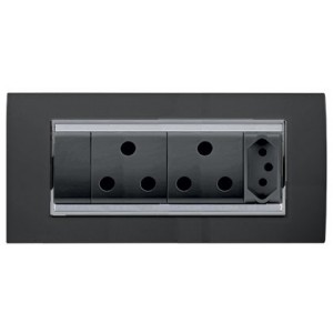 16A 2XSA Sw Socket Outlet + N-TYPE Skt Chorus Lux Black