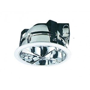 SATIN NICKEL DOWNLIGHTER 222x185 HORIZONTAL 26W