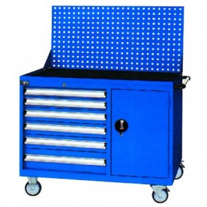 MOBILE TOOL CABINET BLUE C/W PERF PANEL 1333Hx1070Wx515D