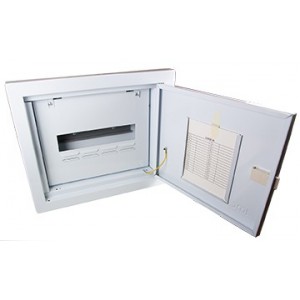 White Steel Din Db Flush 12-WAY With Door And Tray