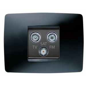 Tv+fm+sat Sockets Chorus One Kit Slate Grey