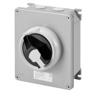 3P 32A Metal Box Black Handle Surface Isolator