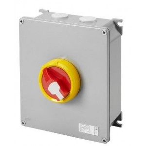 4P 80A Metal Box RED/YEL Kn. Surface Isolator