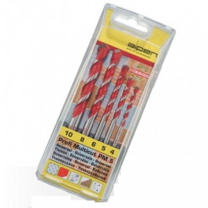 ALPEN MULTICUT DRILL BIT SET 5 PIECE 4 5 6 8 10mm