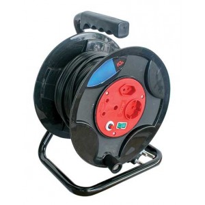 PLASTIC/STEEL Extension Reel 1X16A+SCHUCKO+1X Euro 30M 1.5MM