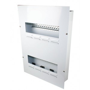 32-WAY(2x16) WHITE STEEL FLUSH 13mm MCB DB NO DOOR IP42