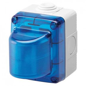 Blue Surface Flashing 230V Light IP55