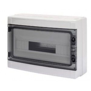 SURFACE DB 1x18M SMOKED DOOR IP65 + TERM BLOCK