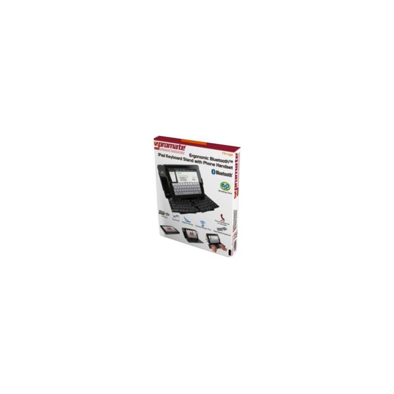 Promate 7161815139187 Mirage iPad Ergonomic Bluetooth Keyboard Stand with Phone Handset 
