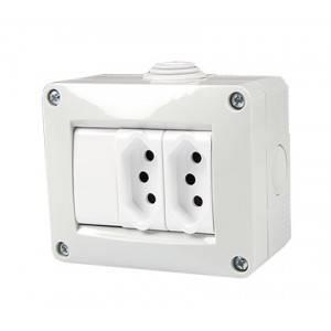 2X Rsa N-TYPE 16A Surface Sw Socket IP40