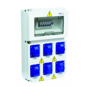 CARAVAN DB 6x16A 230V IEC309 SOCKETS- 32A 230V SUPPLY