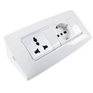 16A Multi Stnd + Shuko Sw Skt Outlet Desktop Cntrl White