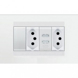 16A 2XSA Sw Socket Outlet + N-TYPE Skt Chorus One White