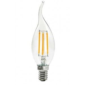 2W LED Dimmable Flame Candle Bulb E14 Base Cool White