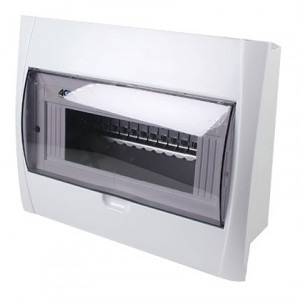 WHITE DB 16-WAY FLUSH WITH INNER TRAY FOR 13mm MCBs