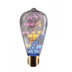 230VAC 3W ST64 Scattered LED Lamp E27 7 Mixed Colours