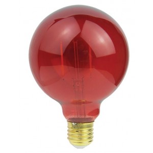 230VAC 2W G95 Transparent Red LED Lamp Dimmable E27